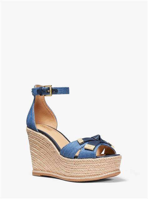 michael kors ripley wedge sandal|michael kors denim wedge sandals.